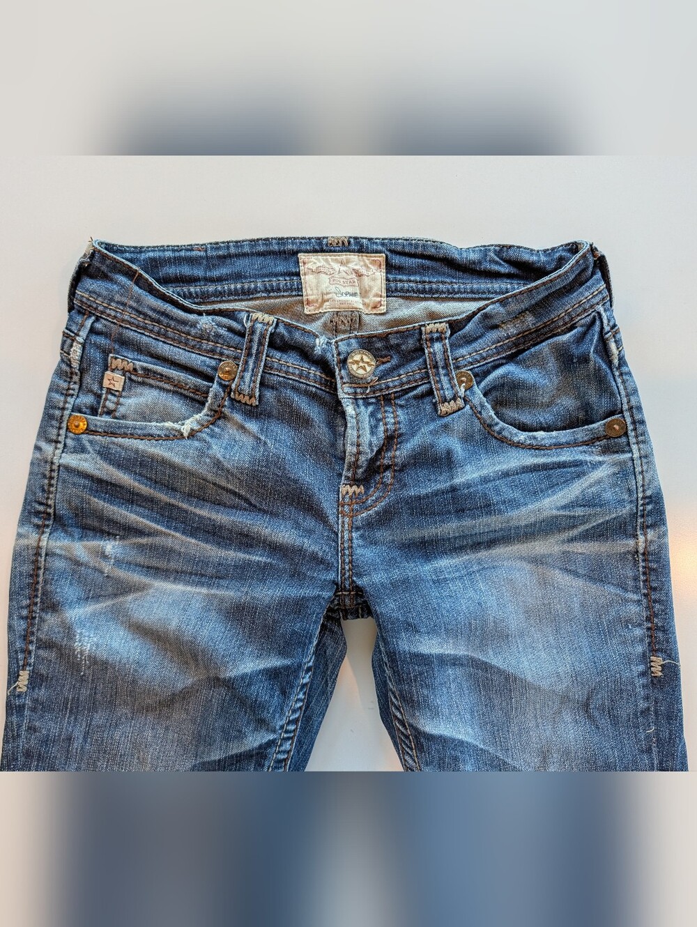 Y2K Big Star Sophie Low Rise Embellished Pockets Denim Jeans 28L - Picture 5 of 12